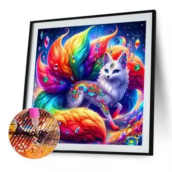 fr 5D bricolage perceuse ronde complte diamant peinture renard Kit dcor la m