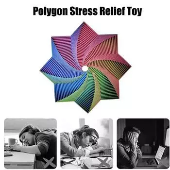 Фрактальный фиджет восьмиугольник 3D-печатный для снятия тревожности и стресса для детей и взрослых карманный размер для путешествий красочный восьмиугольный сенсорный инструмент для осознанной медитации