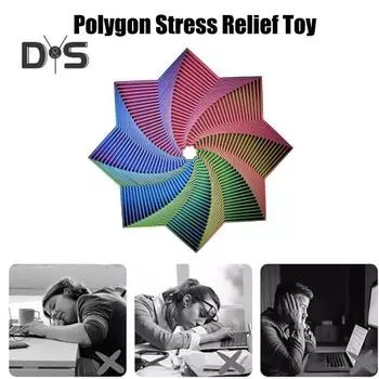 Фрактальный фиджет восьмиугольник 3D-печатный для снятия тревожности и стресса для детей и взрослых карманный размер для путешествий красочный восьмиугольный сенсорный инструмент для осознанной медитации Red