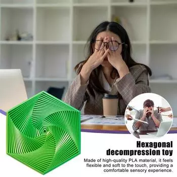 Фрактальный Непоседа Шестиугольник Геометрический Дизайн Визуальная Иллюзия Игрушка для пальцев Портативная Сенсорная Игрушка для снятия беспокойства для Домашнего Офиса