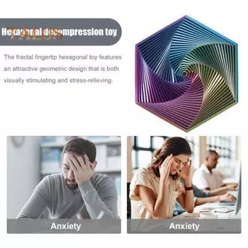 Фрактальный Непоседа Шестиугольник Геометрический Дизайн Визуальная Иллюзия Игрушка для пальцев Портативная Сенсорная Игрушка для снятия беспокойства для Домашнего Офиса разноцветный