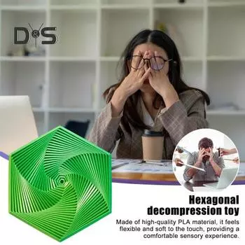 Фрактальный Непоседа Шестиугольник Геометрический Дизайн Визуальная Иллюзия Игрушка для пальцев Портативная Сенсорная Игрушка для снятия беспокойства для Домашнего Офиса оранжевый