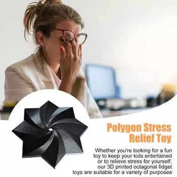 Фрактальный Непоседа Восьмиугольник 3D Печатный Тревога Снятие Стресса Дети Взрослые Карманный Размер