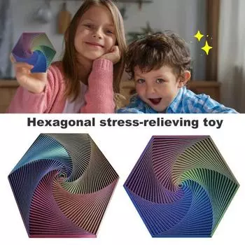 Фрактальный шестиугольник, 3D-печатный, для снятия тревожности и стресса, для детей, карманного размера, для путешествий, для взрослых, цветной шестиугольник, сенсорная игрушка, инструмент для осознанной медитации L