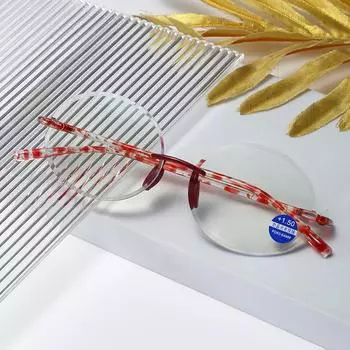 Frameless Diamond Trimmed Reading Glasses Ultra-Light Anti-Blue Reading Glasses High Definition Women S Reading Glasses 100