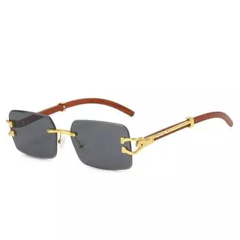 Frameless Square Sunglasses, Personalized Color Men S And Women S Retro Leopard Metal Sunglasses Regular