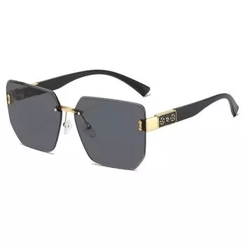 Frameless Trimmed Sunglasses, Fashionable And Simple Sunglasses, Women S High-End Retro Square Sunglasses