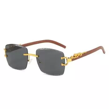 Frameless Trimmed Sunglasses Men S And Women S Trendy Personality Leopard Glasses Legs Sunglasses Glasses Regular