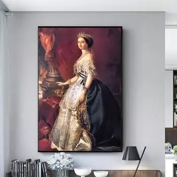 Франц Ксавер Винтерхальтер холст картины портретные постеры и принты настенная художественная картина для гостиной украшения дома Куадрос 21*30cm