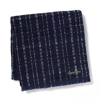 Francfranc Антибактериальное и дезодорирующее банное полотенце с твидовым узором темно-синего цвета