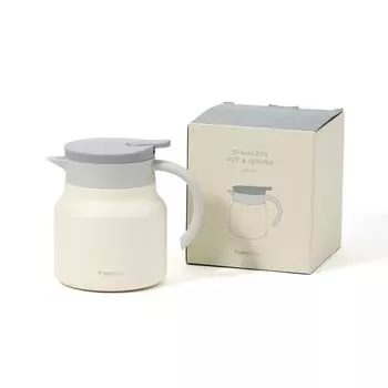 Francfranc Термопот и сервировочный столик из нержавеющей стали белого цвета