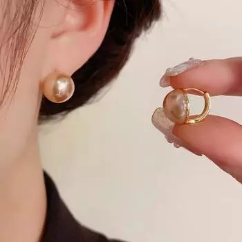 Французская элегантная подвеска цвета шампанского с бусинами и пряжками золотого цвета, изысканные серьги для женской вечеринки 2024 года