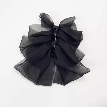 Французская элегантная заколка-банан с сетчатым бантом для женщин