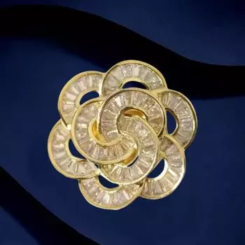 Французская брошь-цветок Xiaoxiangfeng с магнитной пряжкой, женская высококачественная циркониевая корсажная подвеска, универсальные аксессуары для одежды Electroplated real gold золотой