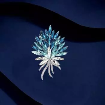 Французская брошь в виде колоса пшеницы из кристаллов высокого качества для женщин, элегантный темперамент, универсальные аксессуары для одежды Electroplated real gold фиолетовый