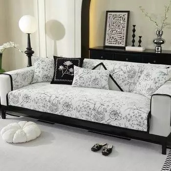 Французская диванная подушка Four Seasons, универсальная синельная нескользящая легкая роскошная подушка для дивана, тканевый летний чехол 70*70cm