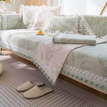 Французская диванная подушка из синели на четыре сезона, универсальная модная современная диванная подушка, нескользящая ткань на спинку 70*70cm