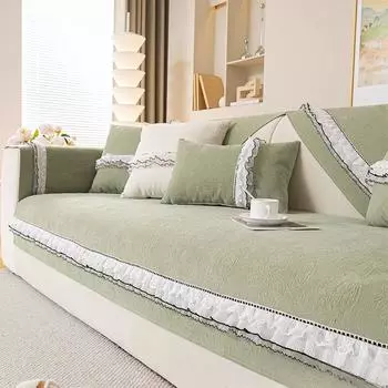 Французская диванная подушка из синели, универсальные нескользящие подушки для сидений на четыре сезона, легкий роскошный чехол для дивана, тканевый чехол 70*70cm