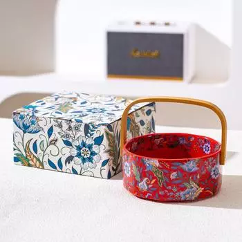 Французская фруктовая тарелка Высококлассная изысканная Высокоценная фруктовая тарелка Гостиная Журнальный столик Домашняя Тарелка для полдника и закусок Керамическая корзина 800ml