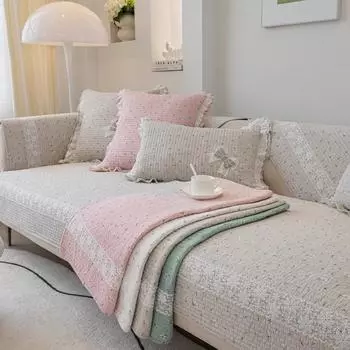 Французская хлопчатобумажная ткань, маленькая подушка для дивана с цветочным принтом, универсальные нескользящие подушки для сидений на четыре сезона, хлопковая спинка, чехол для полотенца, тканевый чехол 70*70cm