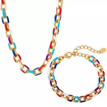 Французская индивидуальность, универсальный браслет, кубинский нишевый темперамент, милая девушка, толстая цепочка, ожерелье, комплект ювелирных изделий для мужчин