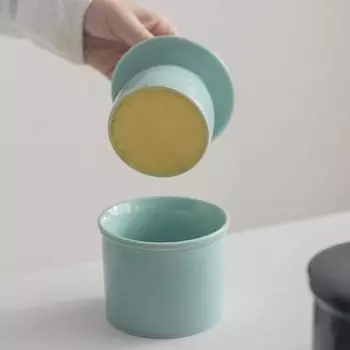 Французская керамическая банка для масла с герметичной крышкой, однотонный дизайн, прочная емкость для масла на кухне, многофункциональная банка для хранения орехов и джема чёрный