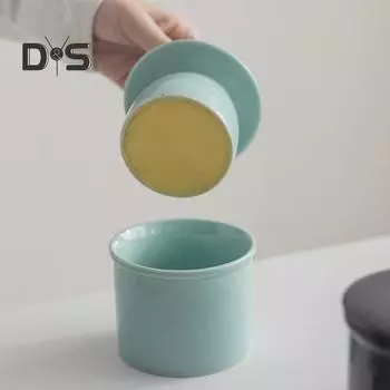 Французская керамическая банка для масла с герметичной крышкой, однотонный дизайн, прочная емкость для масла на кухне, многофункциональная банка для хранения орехов и джема чёрный