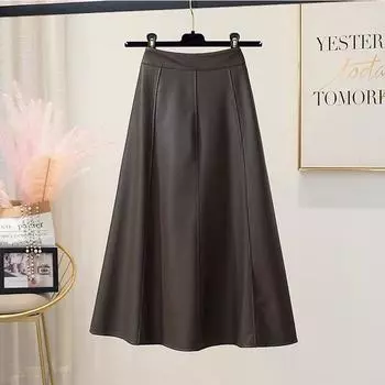 Французская кожаная юбка с высокой талией женская осенне-зимняя одежда новая ретро-юбка весна и осень тонкая темперамент a-word S чёрный