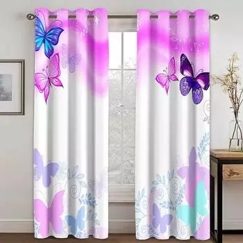 Французская Красная Роза Романтическая Любовь Цветок Оконные Шторы Жалюзи Для Гостиной Спальня Ванная Комната Кухня Дверь Домашний Декор W65X60H(cm)X2Pcs&Hook