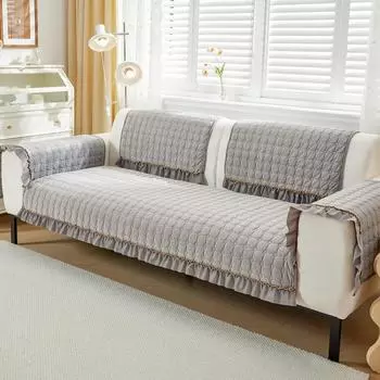 Французская кремовая ветровая подушка для дивана, универсальная плюшевая однотонная подушка для четырех сезонов, однотонная подушка для дивана, противоскользящая тканевая зимняя подушка 70*70cm