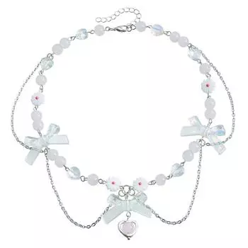 Французская Легкая Роскошь Акриловое Ожерелье-Бант Цепочка на Ключицу Темпераментный Универсальный Высококлассное Ювелирное Изделие Женщины