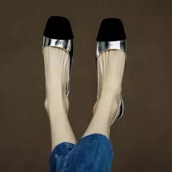 Французская летняя коллекция 2024 года, новые маленькие ароматные туфли в тон, универсальные женские туфли с сумкой для поездок на работу, римские сандалии на плоской подошве для женщин 35 серебряный