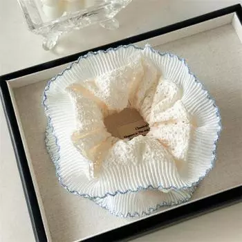 Французская милая кружевная повязка на голову с петлей для кишечника, женская большая эластичная веревка для волос, кольцо для девочек, модные аксессуары для волос, головные уборы синий