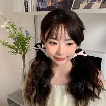 Французская милая заколка для волос с бантом для девочек, корейский стиль, головной убор с двойным хвостом, милый заколка для волос с двойным бантом a pair белый