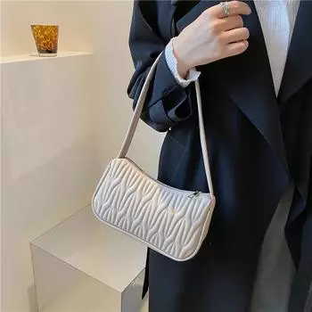 Французская мини-сумка женская летняя 2024 года, новая модная маленькая квадратная сумка через плечо, повседневная сумка для переноски вручную белый