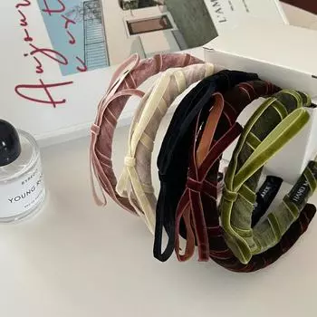 Французская мода, бархатная повязка для волос, винтажная лента ручной работы, повязка на голову с бантом, резинка для волос, обруч для волос, галстук, новые женские аксессуары для волос, подарки