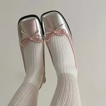 Французская мода квадратный носок неглубокий носок пустой задник Baotou сандалии Мэри Джейн женские банты одинарные туфли милые балетки 35 чёрный