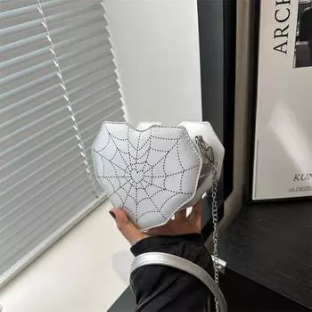 Французская мода новая личность крутой и пряный стиль паутина женская сумка текстура любовь цепь плечо сумка-мессенджер сумка чёрный