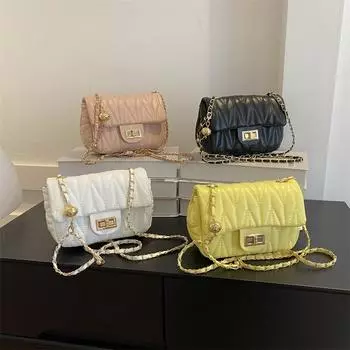 Французская модная повседневная сумка через плечо с вышивкой на цепочке, популярная весенняя новая сумка под мышкой