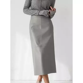 Французская модная юбка из искусственной кожи с высокой талией и разрезом для женщин - осенняя коллекция S