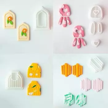 Французская мягкая керамика, резак для полимерной глины, серьги геометрической формы, вырезанная форма, эллиптическая полая форма