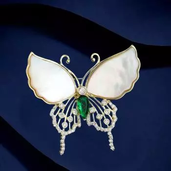 Французская натуральная брошь-бабочка из ракушек, высококачественная женская нежная брошь-бабочка из ракушек, аксессуары в виде булавки для дизайна ниши electroplated real gold
