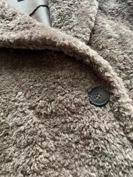 Французская ниша 2024 осень и зима новая мода трикотажное сращивание Майяра длинная куртка Мао Мао пальто S