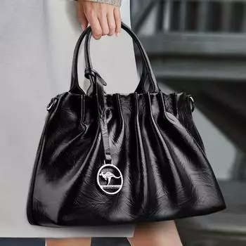 Французская ниша плиссированная подмышечная сумка для девочек с цепочкой из натуральной кожи сумка-ведро серый