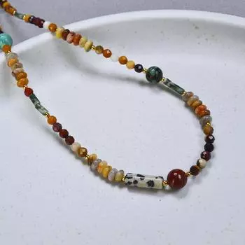 Французская Ниша Простой Майяр ретро литературный настоящий камень бусины легкое роскошное ожерелье ключица цепочка браслет женский