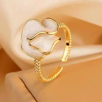 Французская ниша, уникальное, элитное, легкое, роскошное, открытое кольцо с камелией, небольшой аромат, элитное, универсальное, темпераментное, указательный палец Opening adjustable золотой