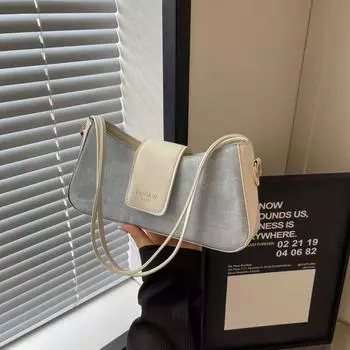 Французская нишевая дизайнерская сумка женская 2024 новая популярная сумка-мессенджер модная сумка через плечо подмышкой сумка-багет для поездок на работу чёрный