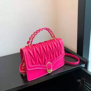 Французская нишевая фактурная сумка женская сумка 2024 осень новая мода плиссированная маленькая квадратная сумка иностранный стиль сумка через плечо белый