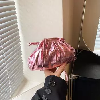 Французская Нишевая Маленькая Сумка Женская Сумка Новая Простая и Модная Летняя Красивая Сумка Через Плечо Плиссированная Сумка-ракушка