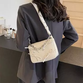 Французская нишевая сумка под мышками, женская сумка на цепочке, новая маленькая квадратная сумка весны 2024 года, простая сумка через плечо на одно плечо